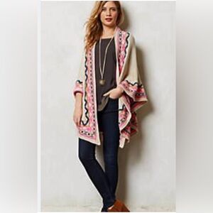 Fate Poncho Shawl Cape Wrap
Tan Pink Boho Tribal Native...